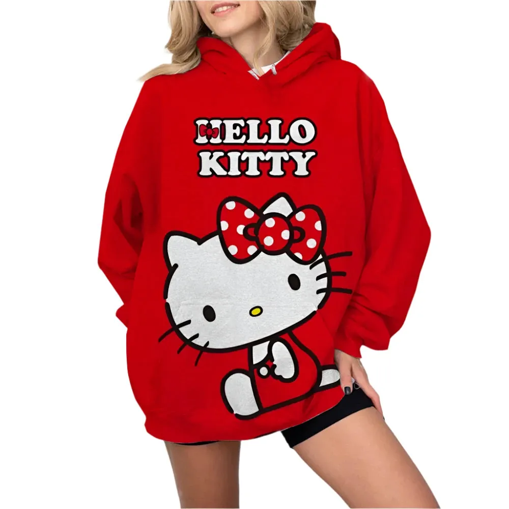 Y2K Hello Kitty Hoodie Sweatshirt & Sweatpants for Women - Harajuku Hip Hop Punk Streetwear Outfit