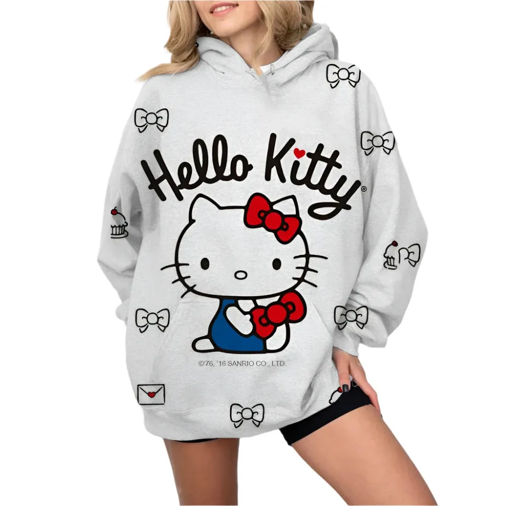 Y2K Hello Kitty Hoodie Sweatshirt & Sweatpants for Women - Harajuku Hip Hop Punk Streetwear Outfit
